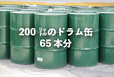 200のドラム缶65本分